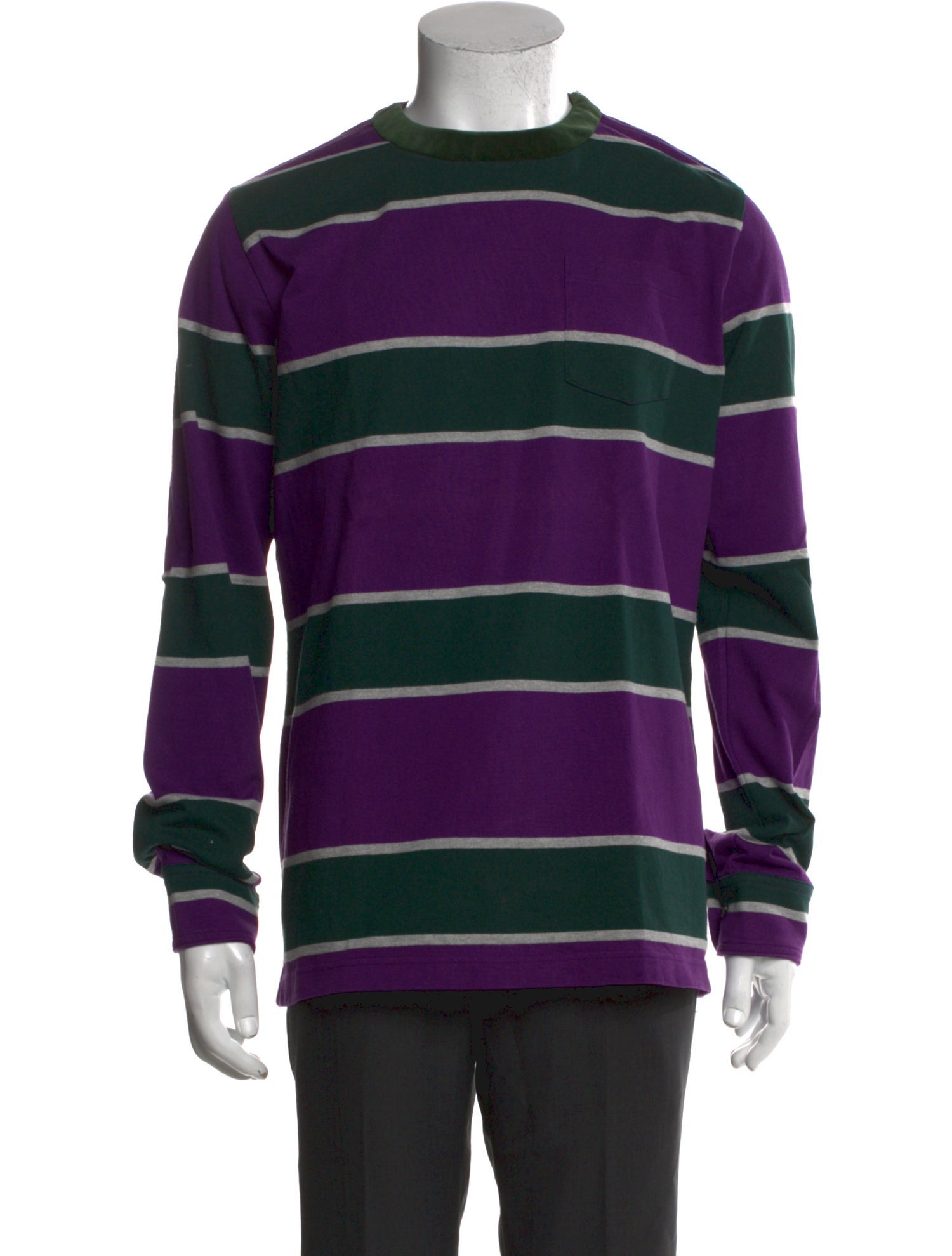 Sacai Striped Crew Neck Henley