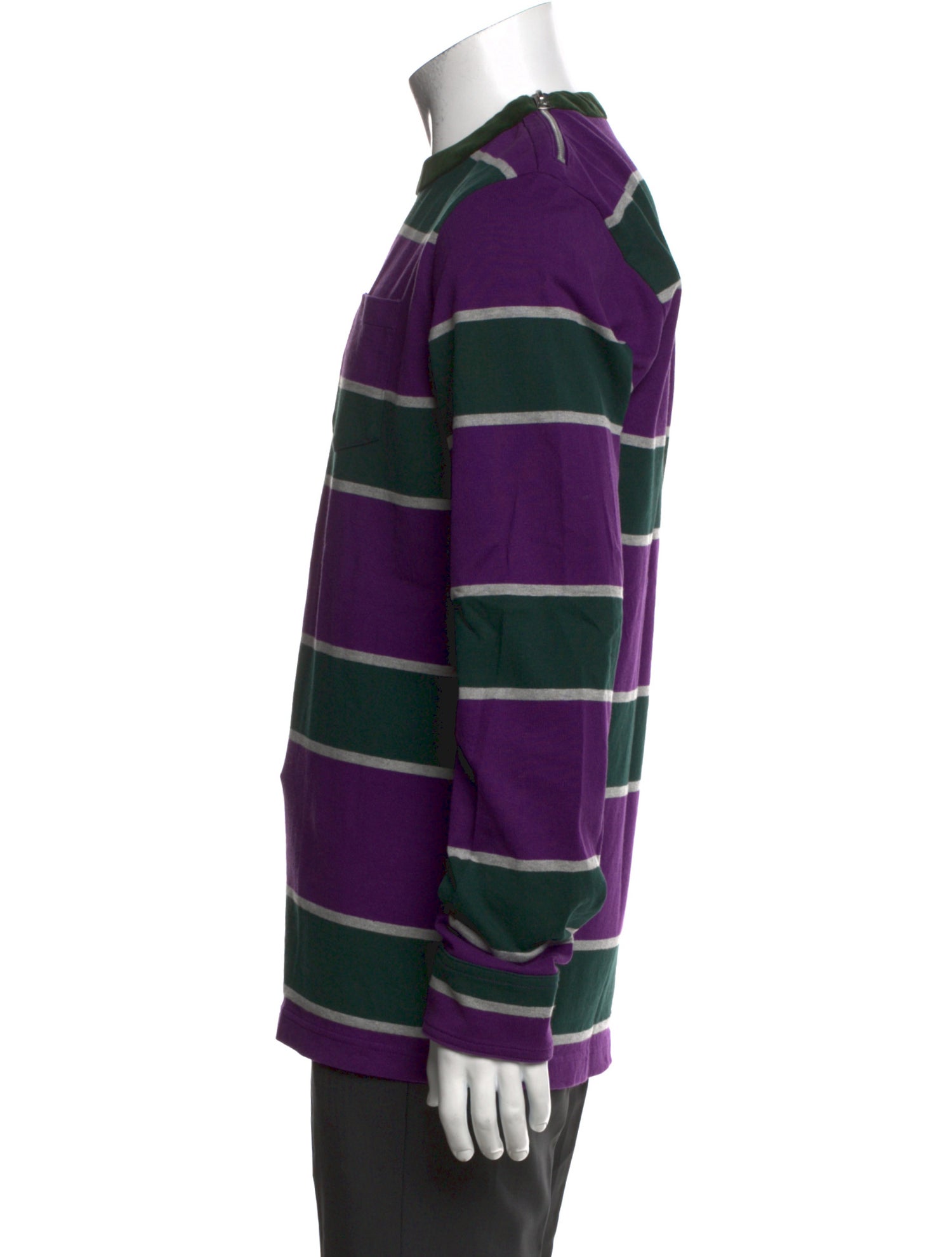 Sacai Striped Crew Neck Henley