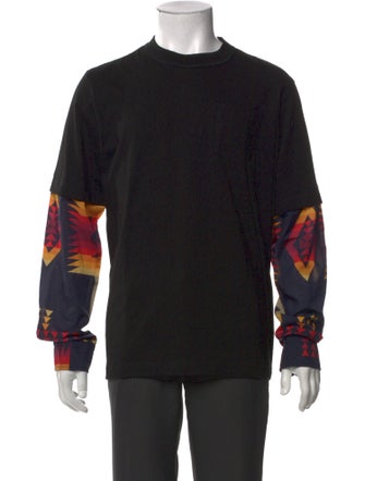 Sacai Graphic Print Crew Neck Henley