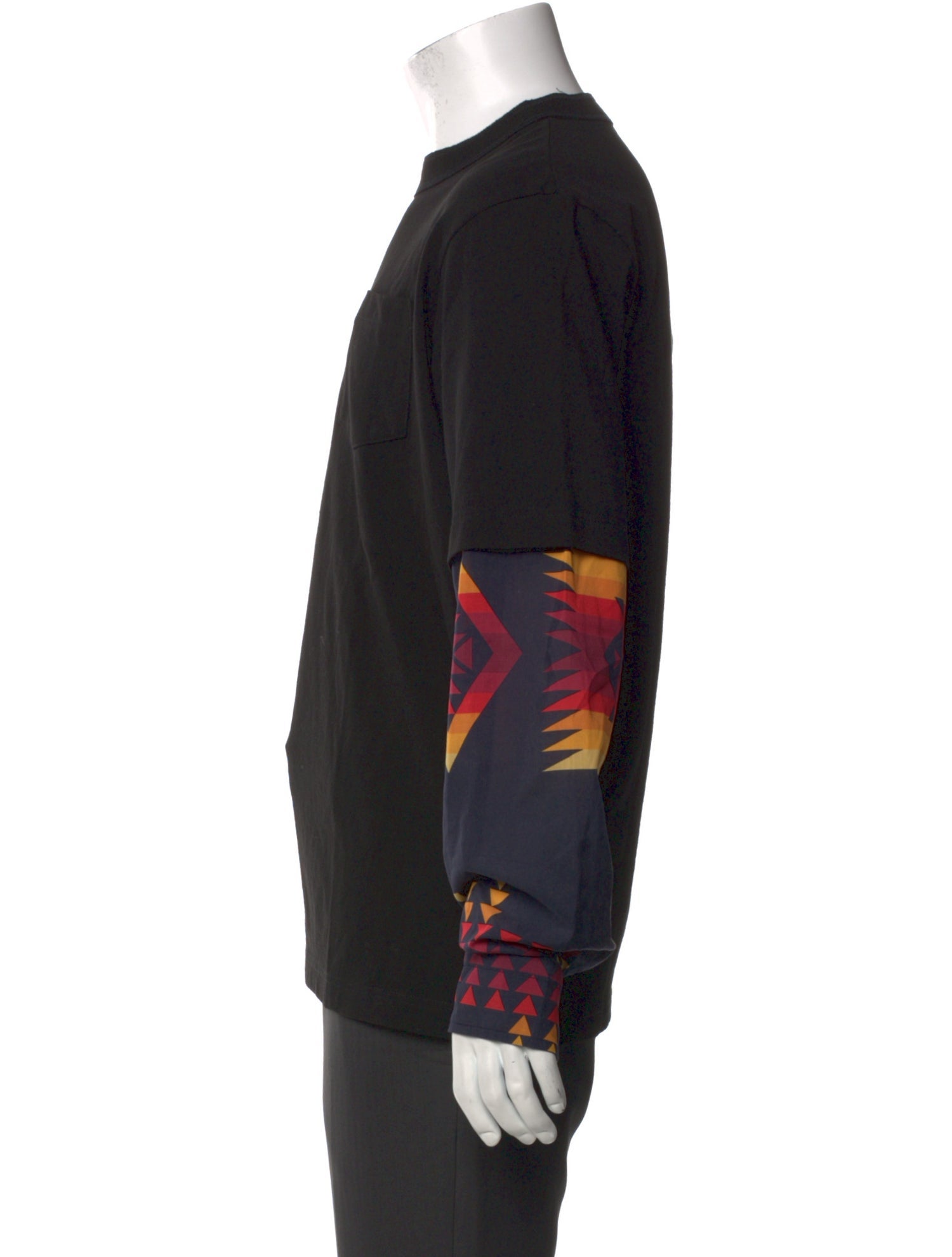 Sacai Graphic Print Crew Neck Henley