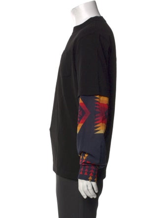 Sacai Graphic Print Crew Neck Henley