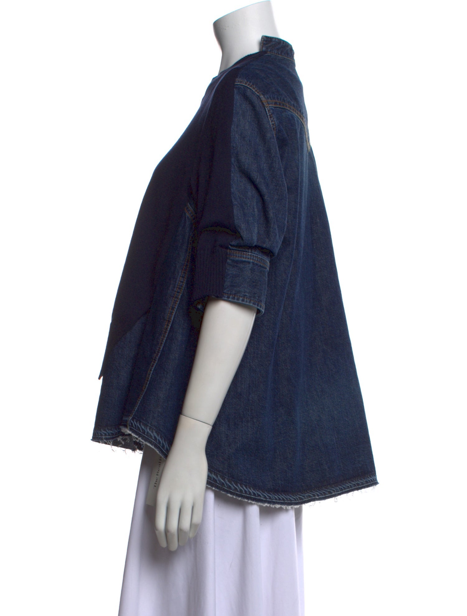 Sacai Mock Neck Three-Quarter Sleeve Blouse