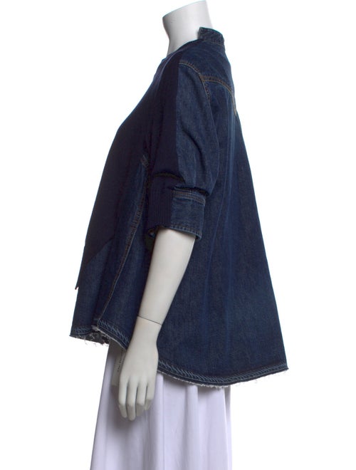 Sacai Mock Neck Three-Quarter Sleeve Blouse