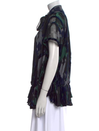 Sacai Printed Mock Neck Blouse