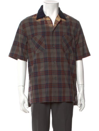 Sacai Plaid Print Short Sleeve Shirt