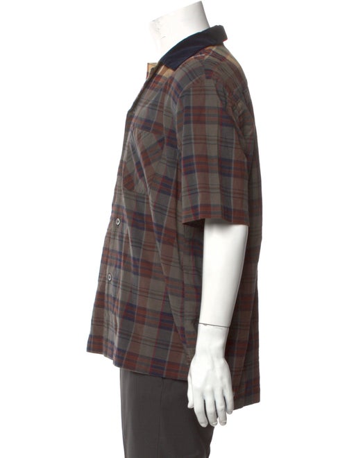 Sacai Plaid Print Short Sleeve Shirt