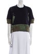 Sacai Printed Crew Neck Crop Top