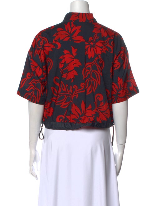Sacai Printed Short Sleeve Crop Top
