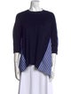 Sacai Striped Crew Neck Blouse
