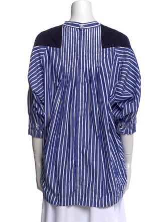 Sacai Striped Crew Neck Blouse