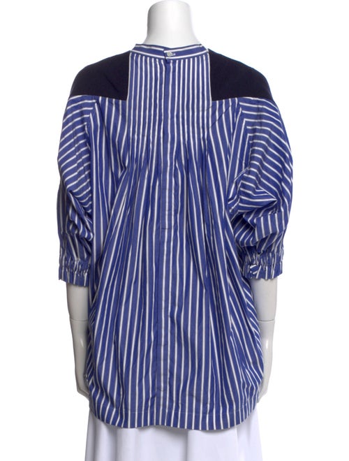 Sacai Striped Crew Neck Blouse