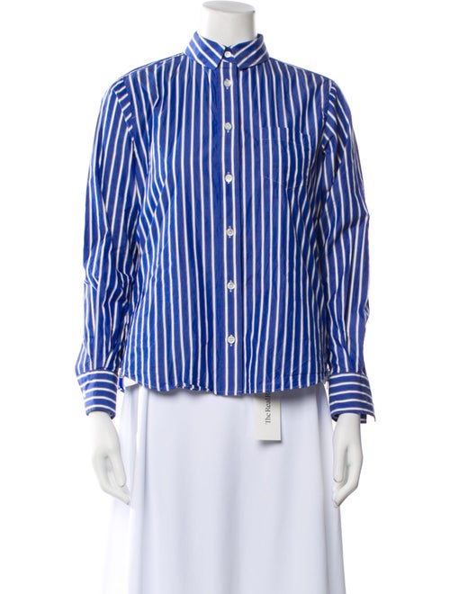 Sacai Striped Long Sleeve Button-Up Top