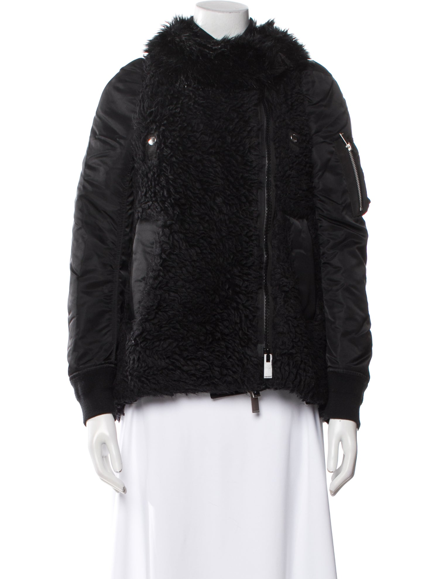 Sacai Wool Faux Fur Jacket