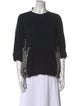 Sacai Crew Neck Three-Quarter Sleeve Top
