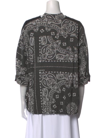 Sacai Crew Neck Three-Quarter Sleeve Top