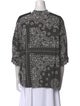 Sacai Crew Neck Three-Quarter Sleeve Top
