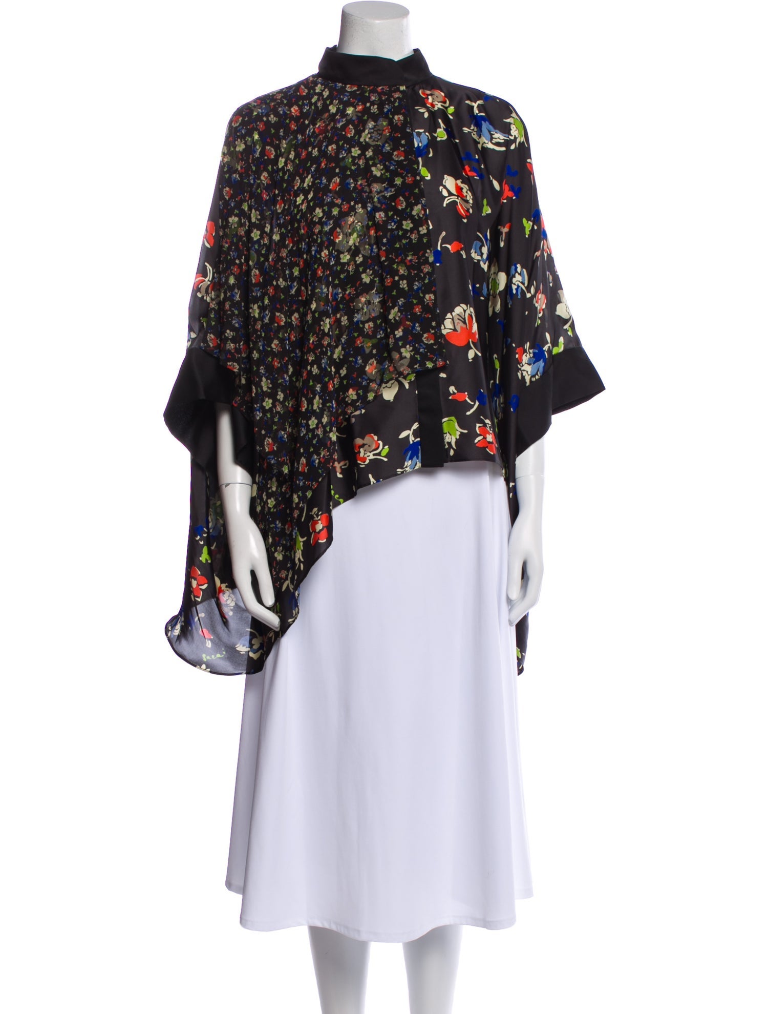 Sacai Floral Print Mock Neck Blouse w/ Tags