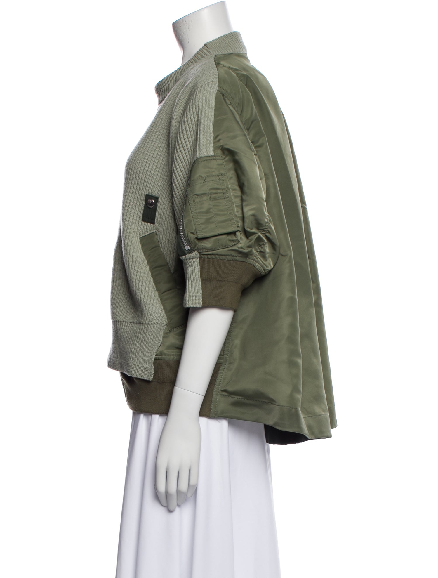 Sacai Wool Mock Neck Sweater