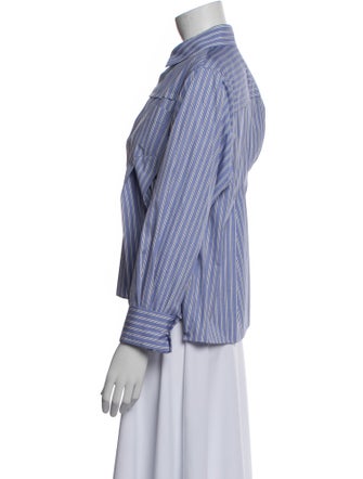 Sacai Striped Long Sleeve Button-Up Top