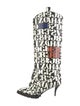 Sacai Leather Printed Boots