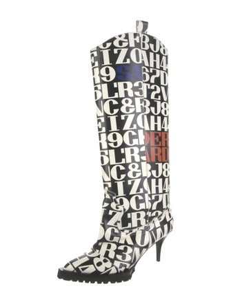 Sacai Leather Printed Boots