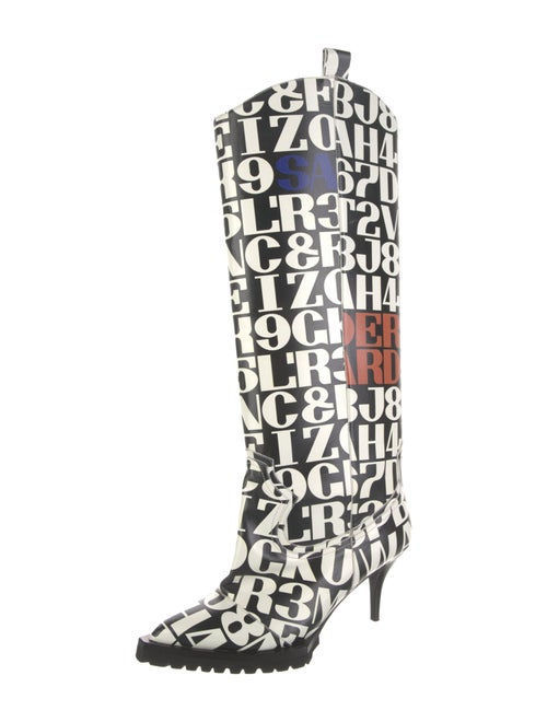 Sacai Leather Printed Boots