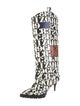 Sacai Leather Printed Boots