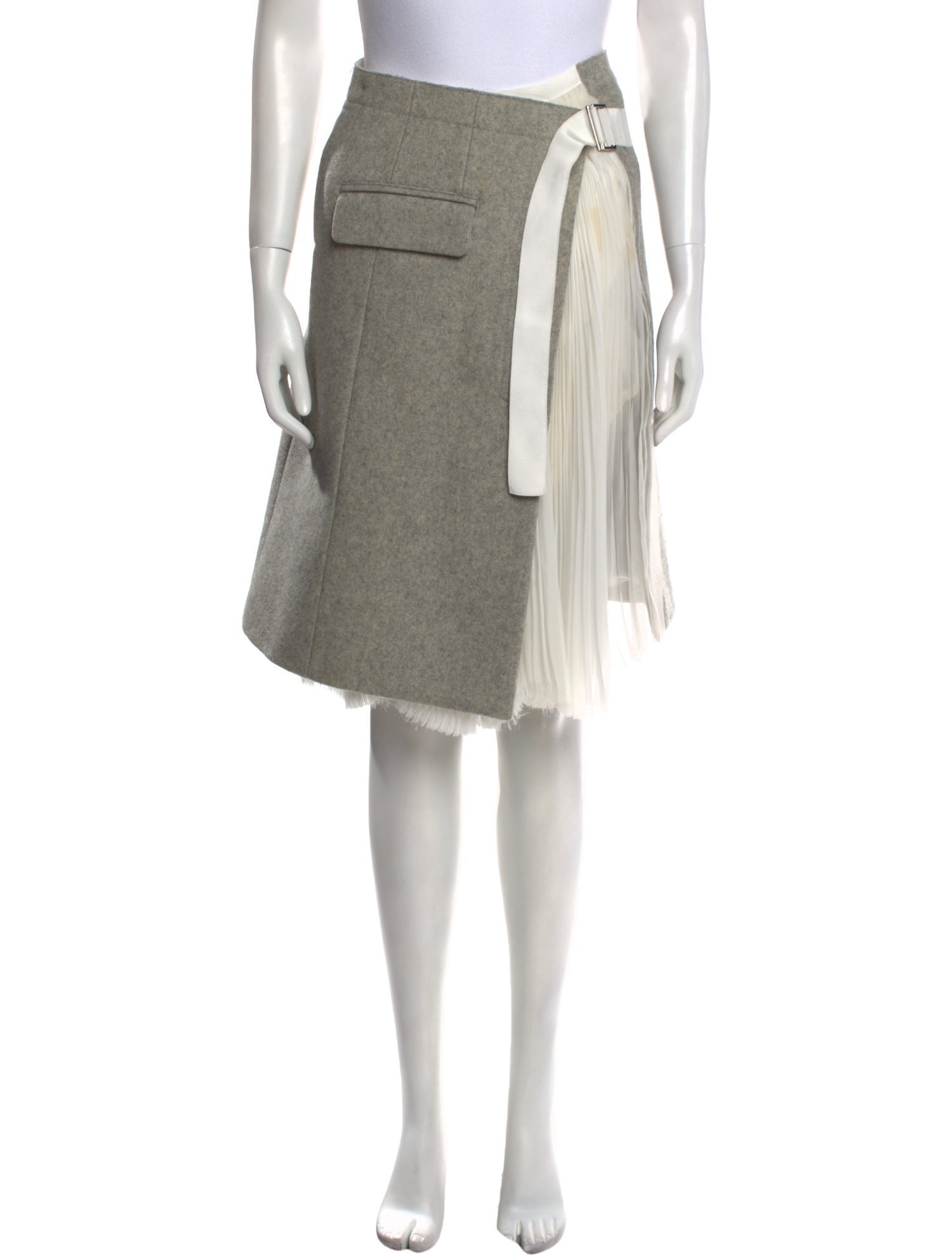 Sacai Wool Knee-Length Skirt