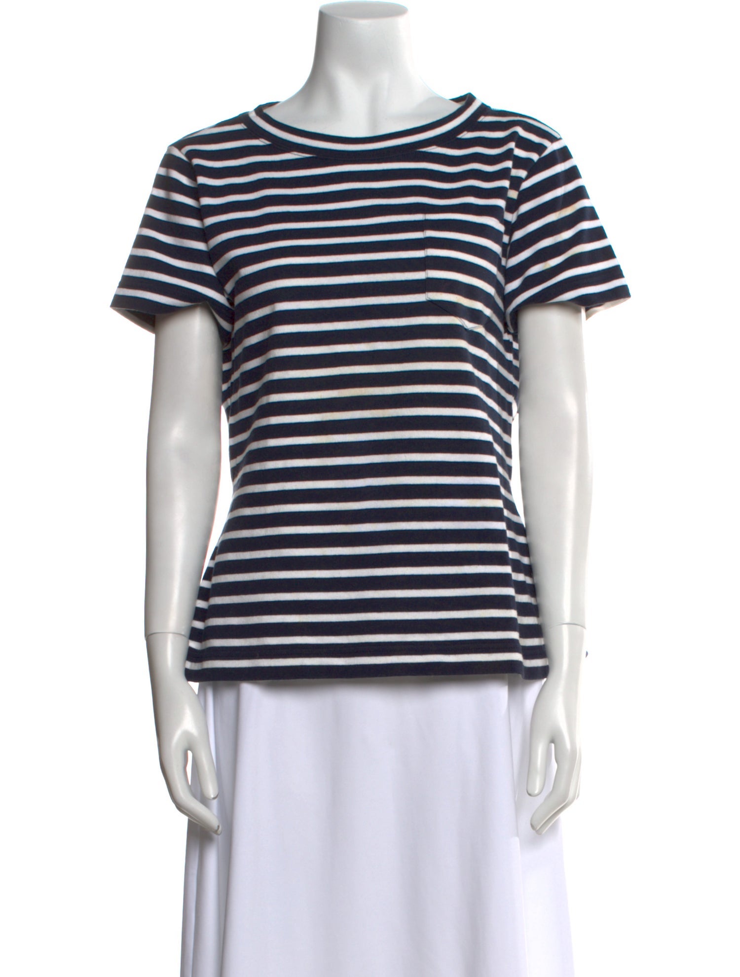 Sacai Striped Scoop Neck T-Shirt
