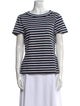 Sacai Striped Scoop Neck T-Shirt