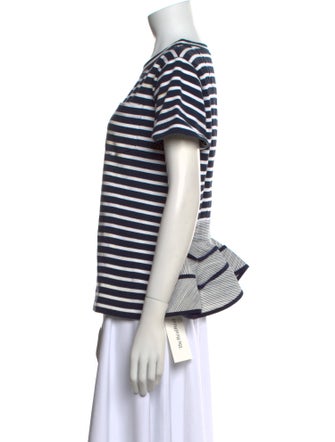 Sacai Striped Scoop Neck T-Shirt