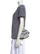 Sacai Striped Scoop Neck T-Shirt