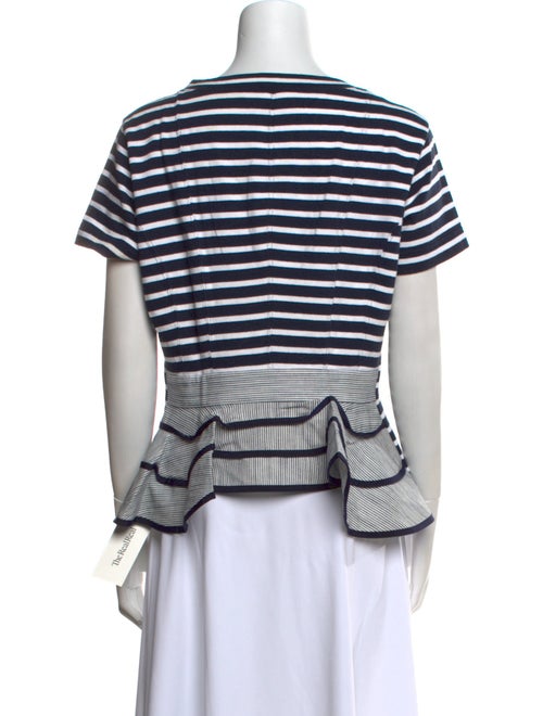 Sacai Striped Scoop Neck T-Shirt