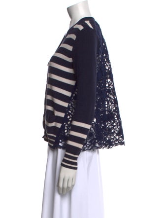 Sacai Striped V-Neck Sweater