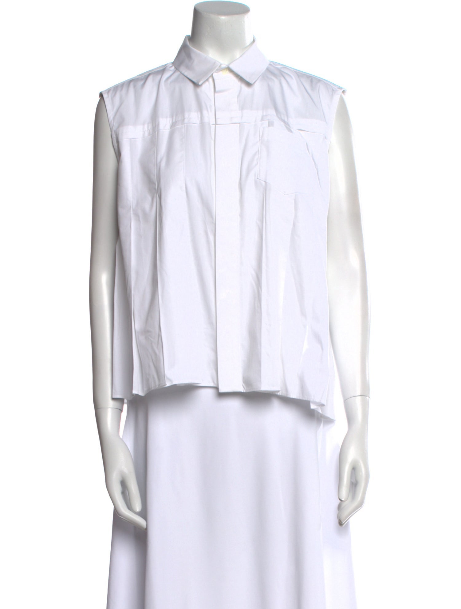 Sacai Sleeveless Button-Up Top