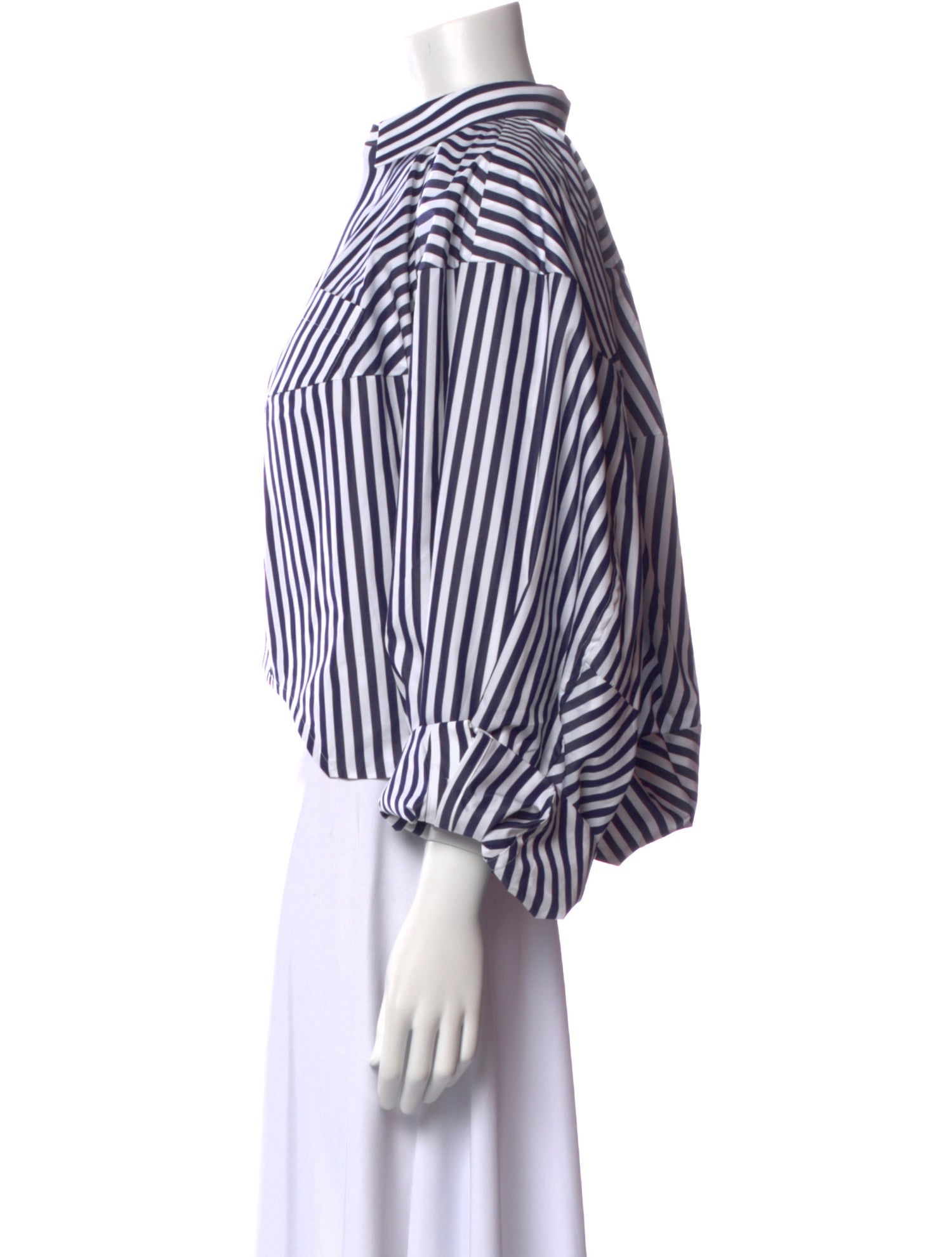 Sacai Striped Mock Neck Crop Top