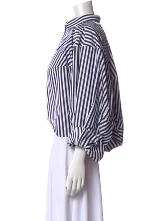 Sacai Striped Mock Neck Crop Top