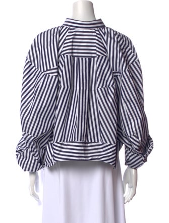 Sacai Striped Mock Neck Crop Top