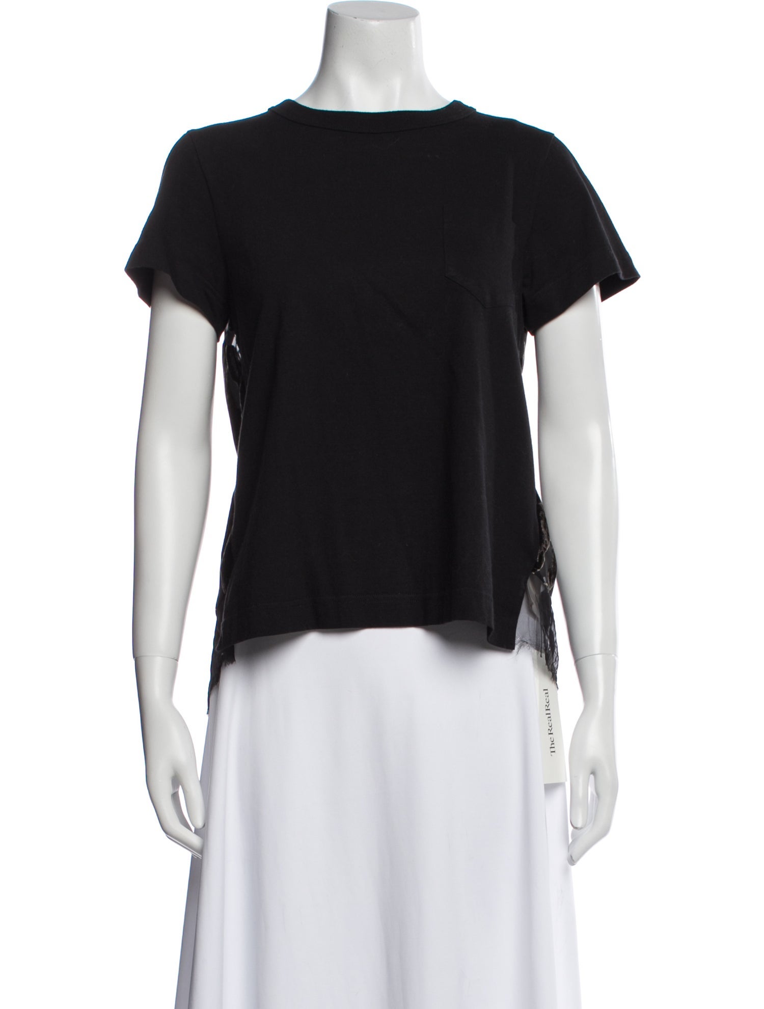 Sacai Bateau Neckline Short Sleeve T-Shirt