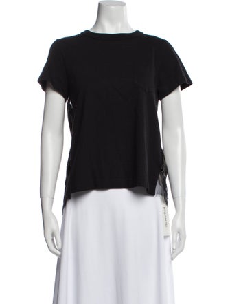 Sacai Bateau Neckline Short Sleeve T-Shirt
