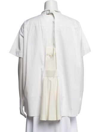 Sacai Short Sleeve Button-Up Top