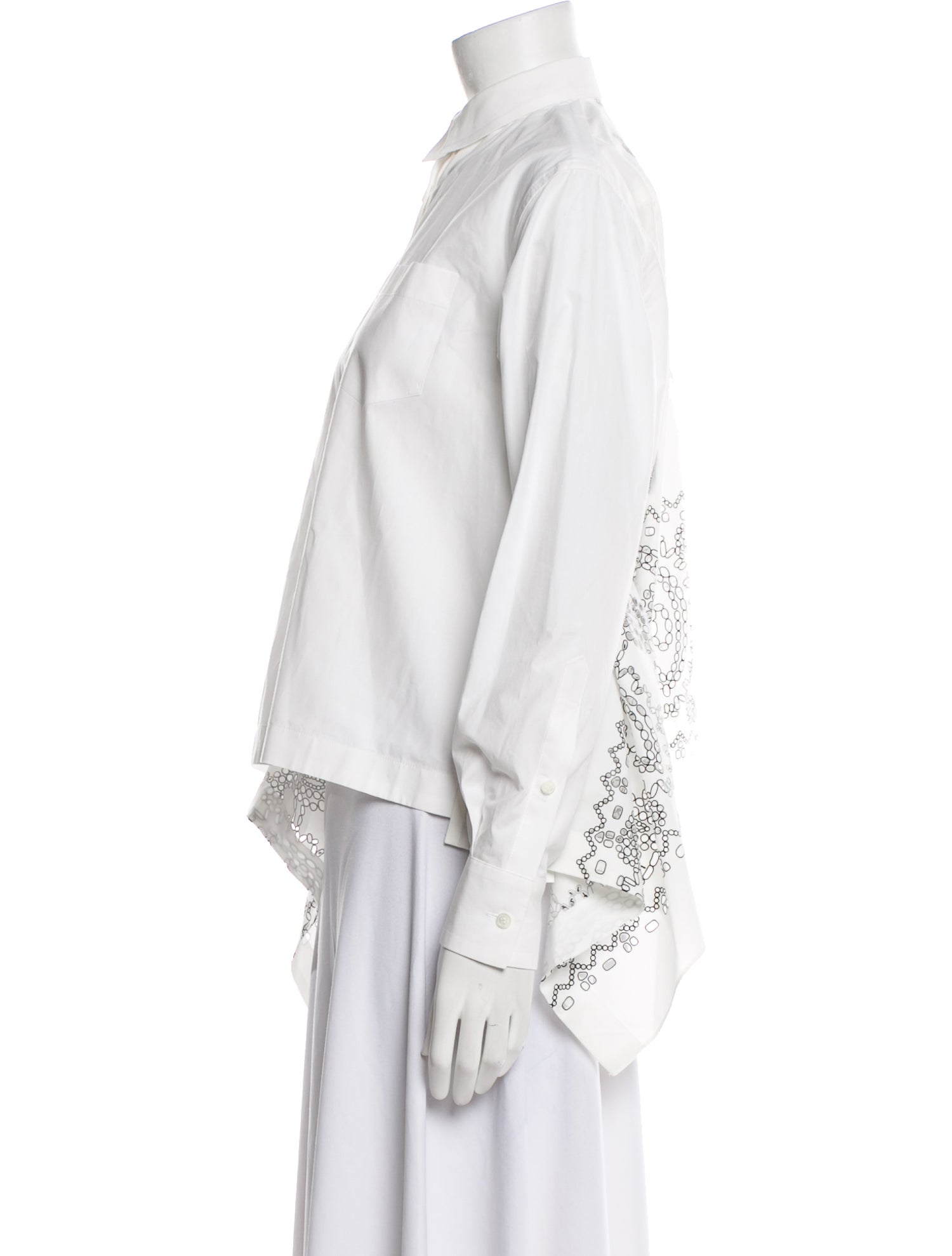 Sacai Long Sleeve Button-Up Top