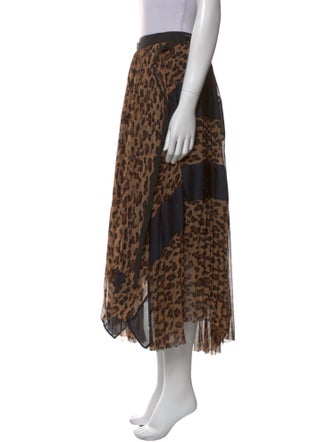 Sacai Animal Print Midi Length Skirt