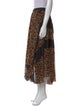 Sacai Animal Print Midi Length Skirt