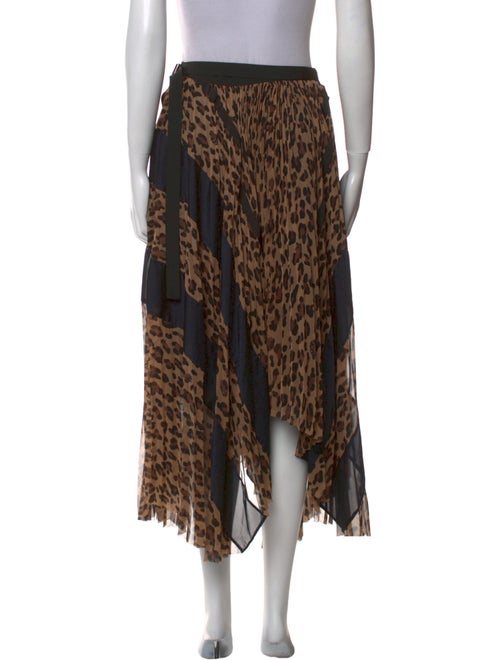 Sacai Animal Print Midi Length Skirt