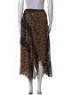 Sacai Animal Print Midi Length Skirt