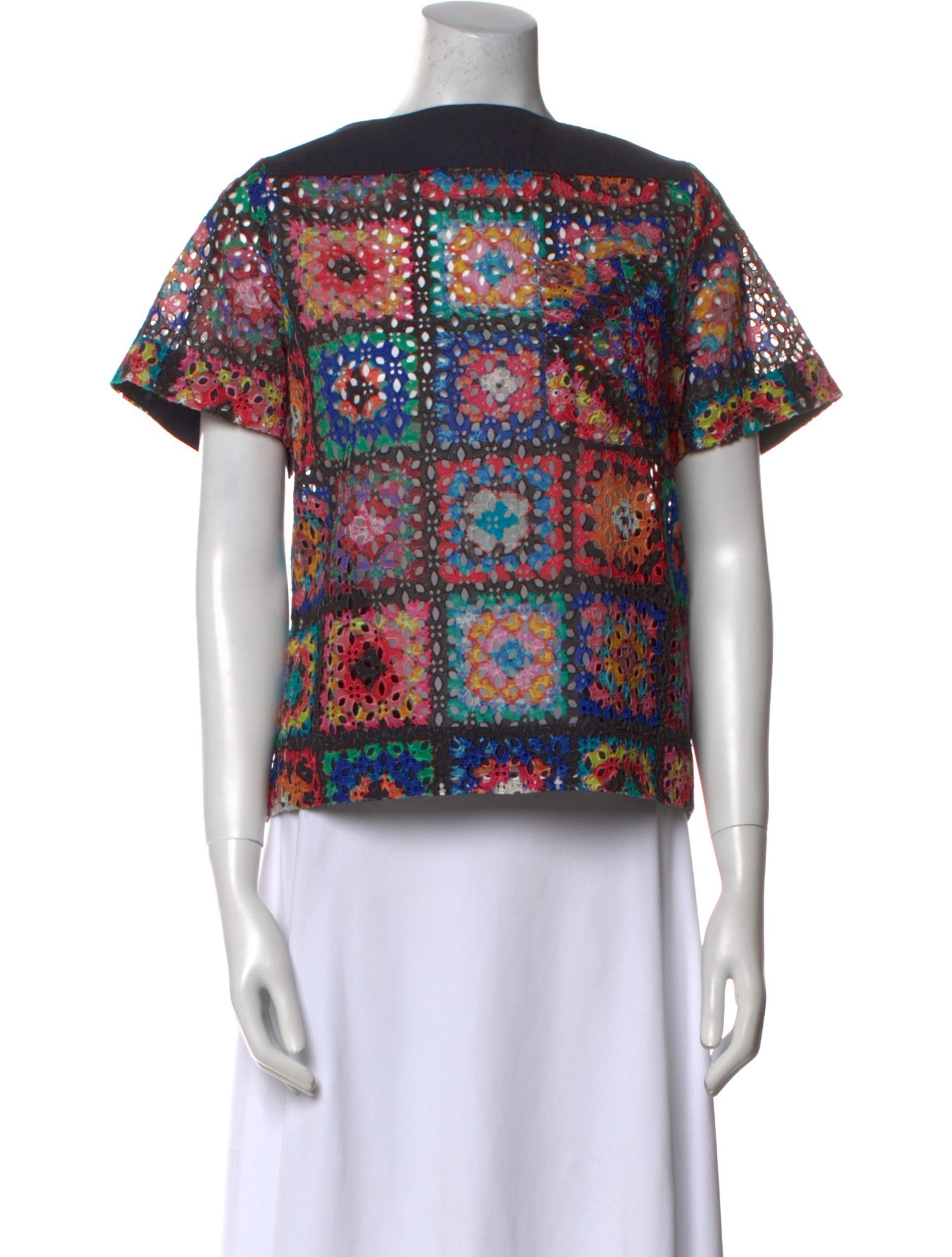 Sacai Printed Bateau Neckline T-Shirt