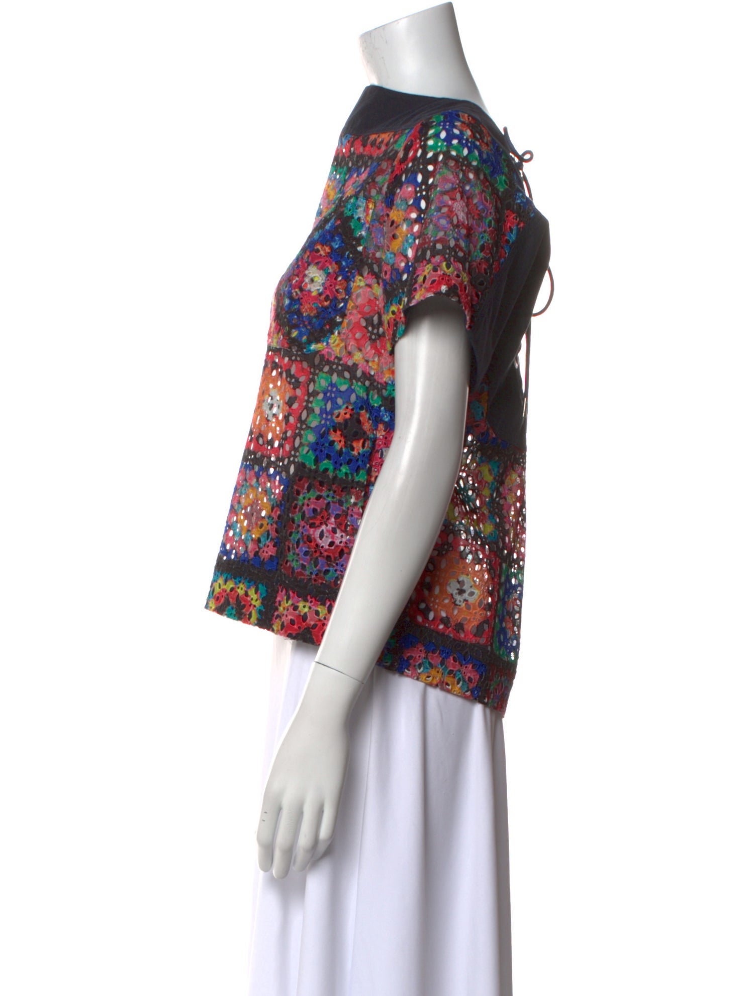 Sacai Printed Bateau Neckline T-Shirt