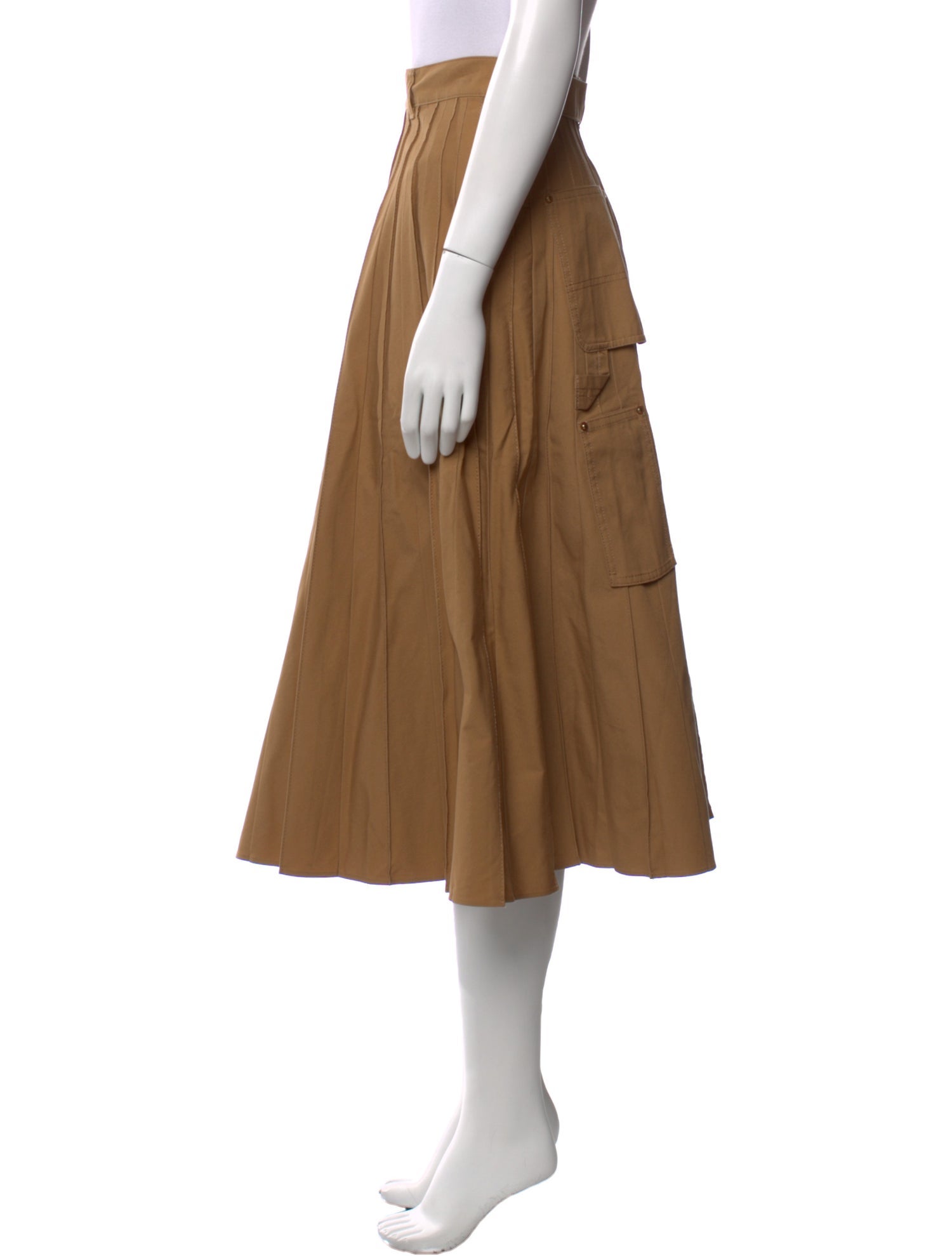 Sacai Pleated Accents Midi Length Skirt