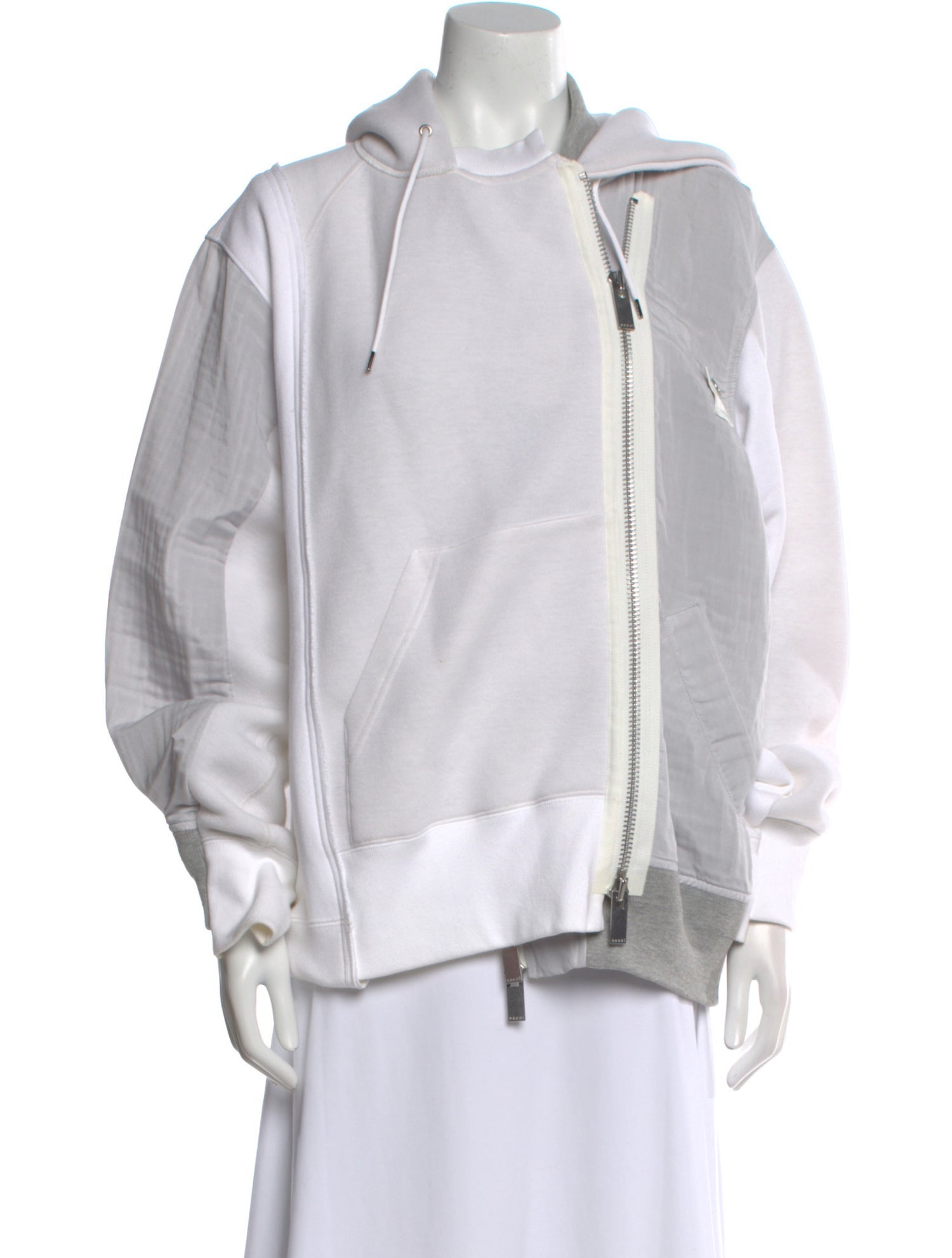 Sacai Tie Neck Long Sleeve Sweatshirt